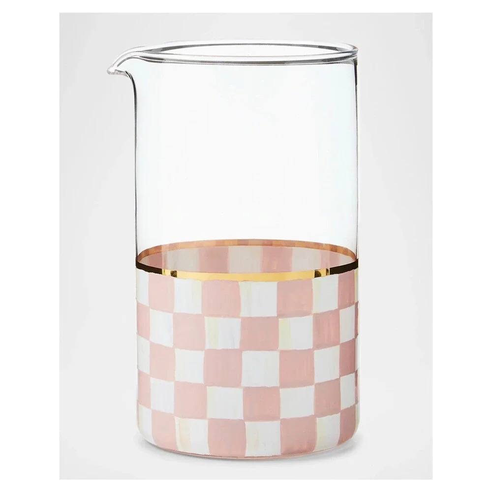 Mackenzie Childs Rosy check Mixing Glass*New